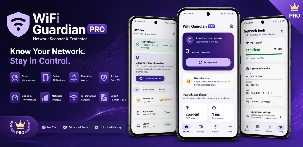 WiFi Guardian Pro: Analyzer feature graphic