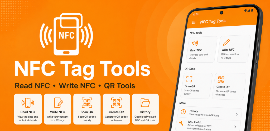 NFC Tag Tools: Reader & Writer feature graphic